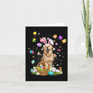 Carte Chien mignon Golden Retriever Fun Pâques Jour Oeuf