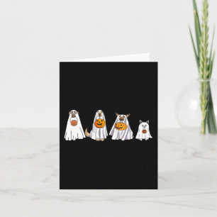Carte Chien mignon habillé en foutre d'Halloween Fun Boo
