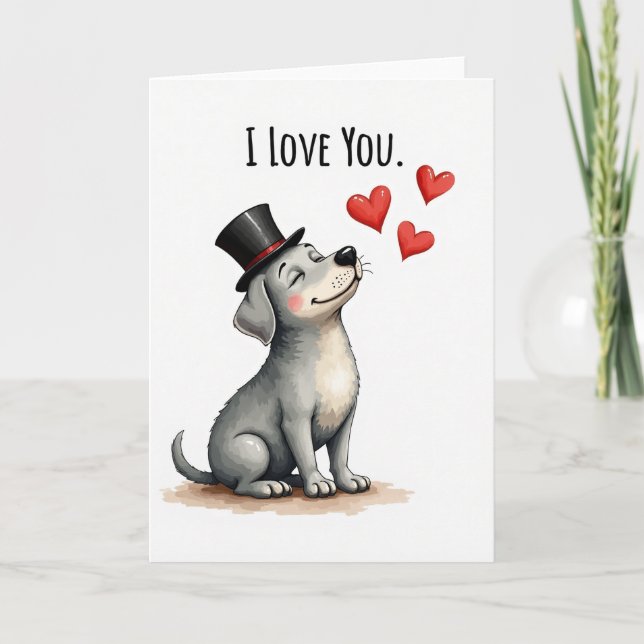 Carte Chien Mignon Je T'Aime (Devant)