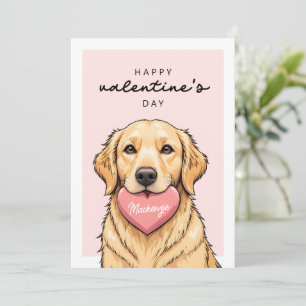 Carte Chien mignon moderne avec cœur Joyuse Saint-Valent