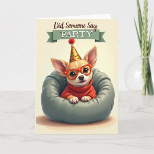Carte Chien Mignon Rayé