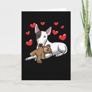 Carte Chien miniature Taureau avec animal farci