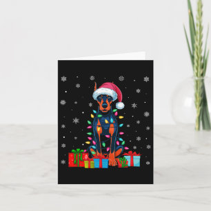 Carte Chien Moche Noël éclaire Père Noël Doberman Pinsch