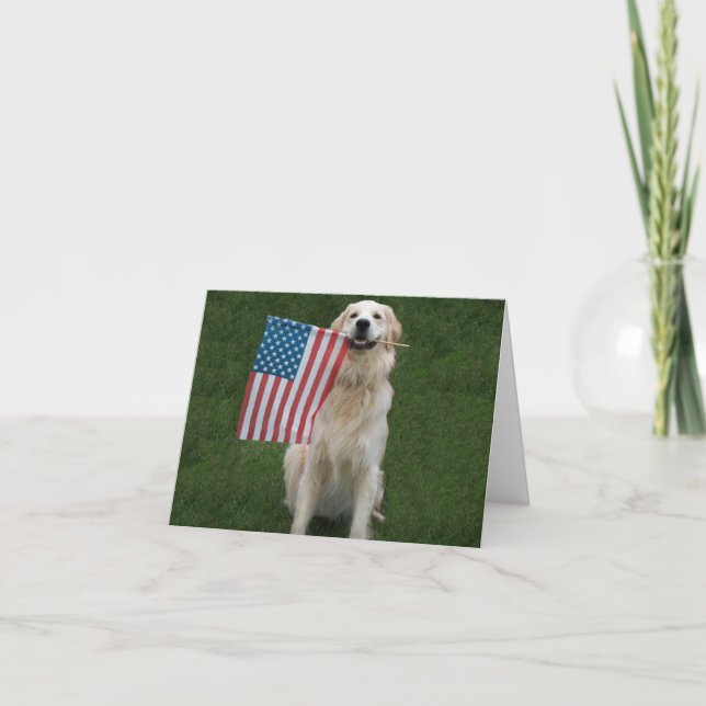 Carte Chien patriotique personnalisable (Devant)