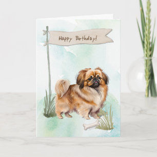 Carte Chien Pekingese Se Reproduire À L'Extérieur Sous L