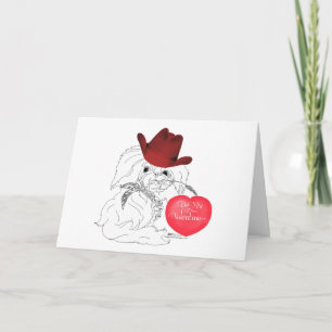 Carte Chien Pékinois Saint-Valentin