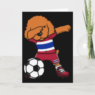 Carte Chien Poodle Dabbing Foot Jersey Fan de Foot Thail