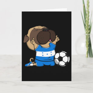 Carte Chien Pug Honduras Supporters de Football Maillot 