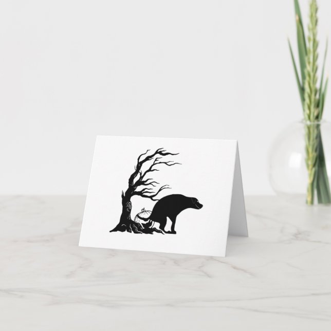 Carte Chien qui fait caca Halloween effrayant (Devant)