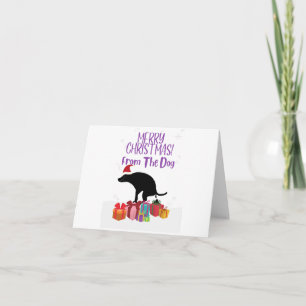 Carte Chien qui fait caca Noël drôle