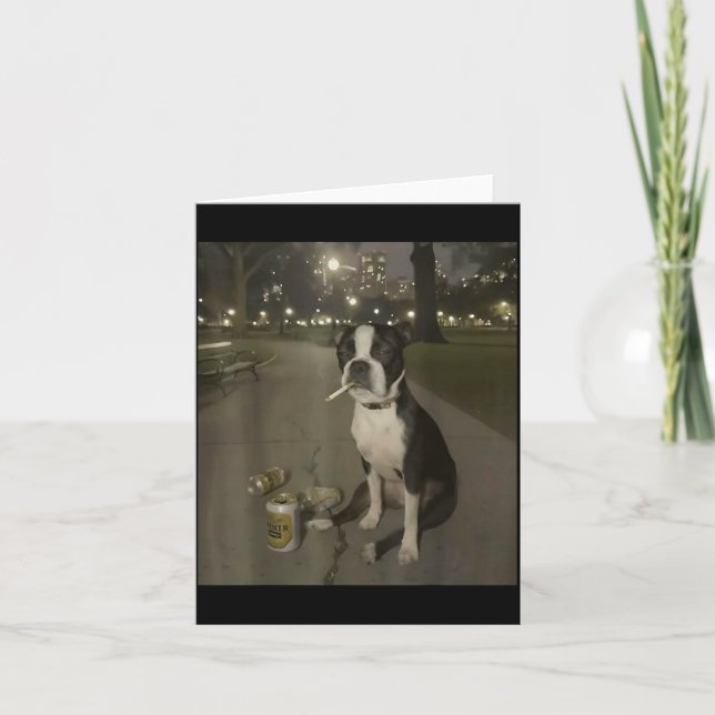 Carte Chien qui fume drôle Mème Cigarette Mème de chien  (Devant)