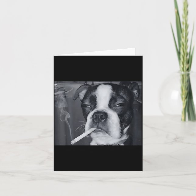 Carte Chien qui fume drôle Mème Cigarette Mème de chien  (Devant)