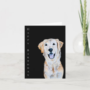 Carte Chien Retriever Doré Anniversaire Aquarelle