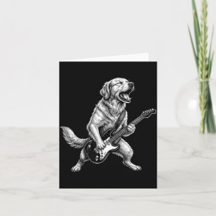 Carte Chien Retriever Doré Drôle Jouant de la Guitare