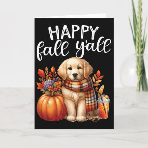 Carte Chien Retriever Doré Épice de Citrouille Bonne Chu