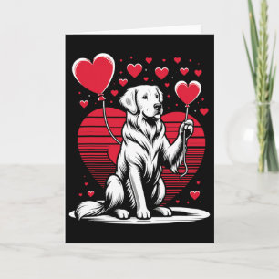 Carte Chien Retriever doré Saint-Valentin Propriétaire d