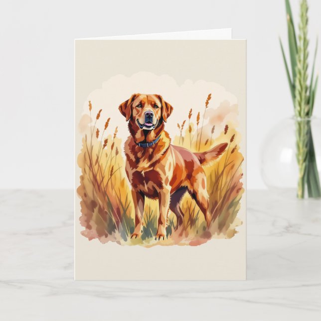 Carte Chien Retriever du Labrador Rouge Renard (Devant)