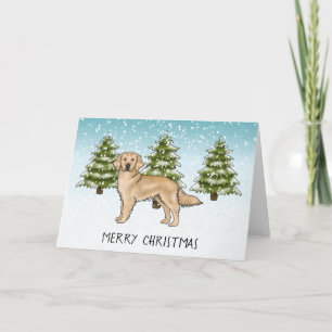 Carte Chien Retriever Golden Jaune Noël Merry Christmas