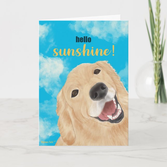 Carte Chien Rétriver Doré Bonjour Soleil (Devant)