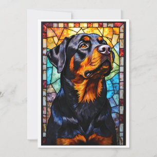Carte Chien Rottweiler de style vitrail