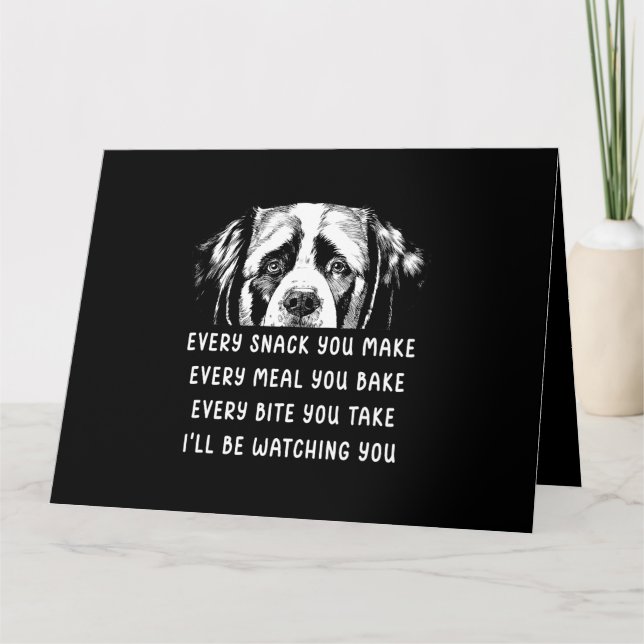 Carte Chien Saint Bernard Chaque collation que vous fait (Devant)