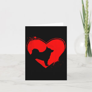 Carte Chien Schipperke Forme de Coeur Saint-Valentin Amo