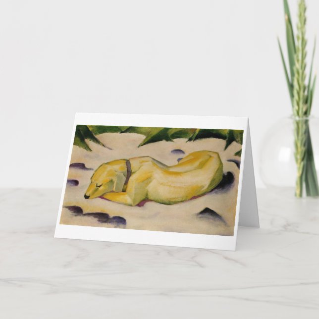 Carte Chien se situant dans la neige - Franz Marc (Devant)