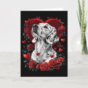 Carte Chien Setter Anglais de la Saint-Valentin
