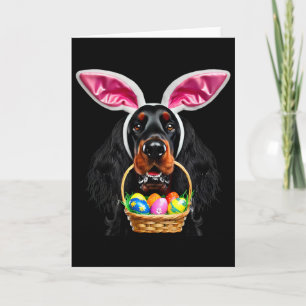 Carte Chien Setter Gordon aux oreilles de lapin mignon c