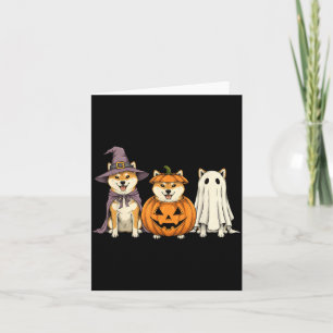 Carte Chien Shiba Inu Citrouille Fantôme Épouvantable Ha