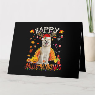 Carte Chien Shiba Joyeux Hallothanksmas Halloween Thanks