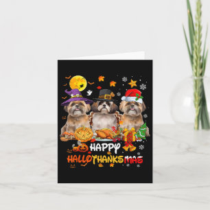 Carte Chien Shih Tzu Joyeux Halloween Thanksgiving Joyeu