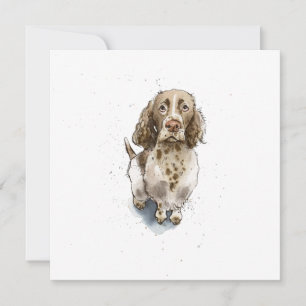 Carte Chien Springer Spaniel Simple Drôle Mignon Merci