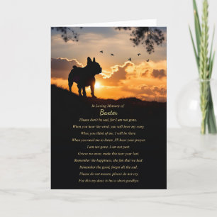 Carte Chien Sympathy French Bull Chien Type Poème Spirit