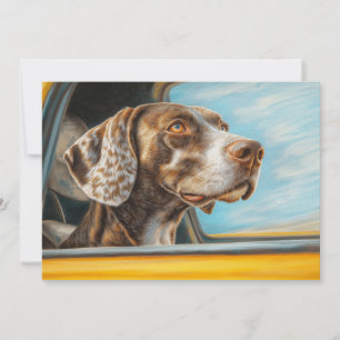 Carte Chien tacheté sur une voiture Aventure Art Imprime