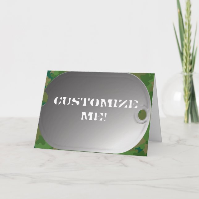 Carte Chien Tag style camo (Devant)