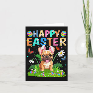 Carte Chien-taureau français Joyeux OEufs de Pâques Chas