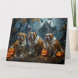 Carte Chien-taureau Halloween nuit Chien de nuit plaisir