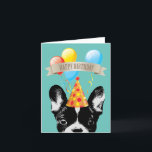Carte Chien-taureaux et ballons français Joyeux annivers<br><div class="desc">Chien-taureaux et Ballons Français Joyeuses Cartes d'Anniversaire.</div>