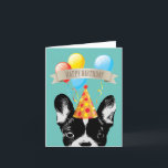 Carte Chien-taureaux et ballons français Joyeux annivers<br><div class="desc">Chien-taureaux et Ballons Français Joyeuses Cartes d'Anniversaire.</div>
