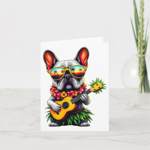 Carte Chien-taureaux français d'Hawaï &amp; Ananas Ukule