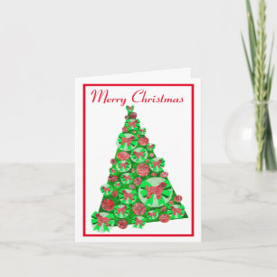 Carte Chien Tibétain Terrier Silhouette Arbre de NoëlBla