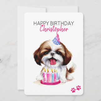 Carte Chien Tzu Chien Personnalisé Joyeux Appartement d'