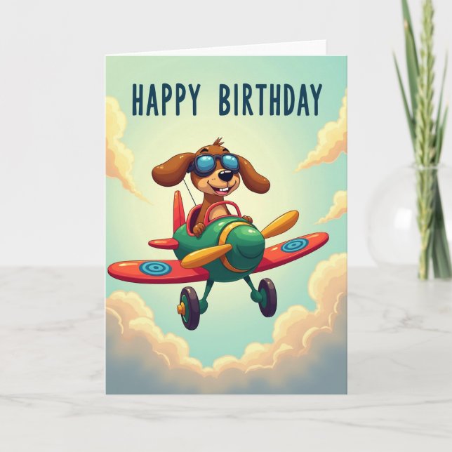 Carte Chien Volant Joyeux (Devant)