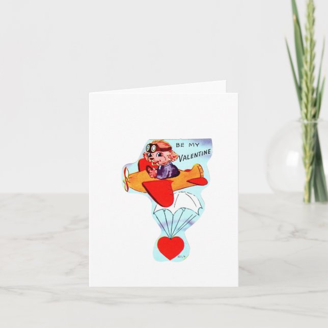 Carte Chien volant vintage Valentine (Devant)