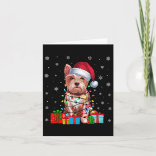 Carte Chien Westie laide Noël éclaire Santa Hat Chien We