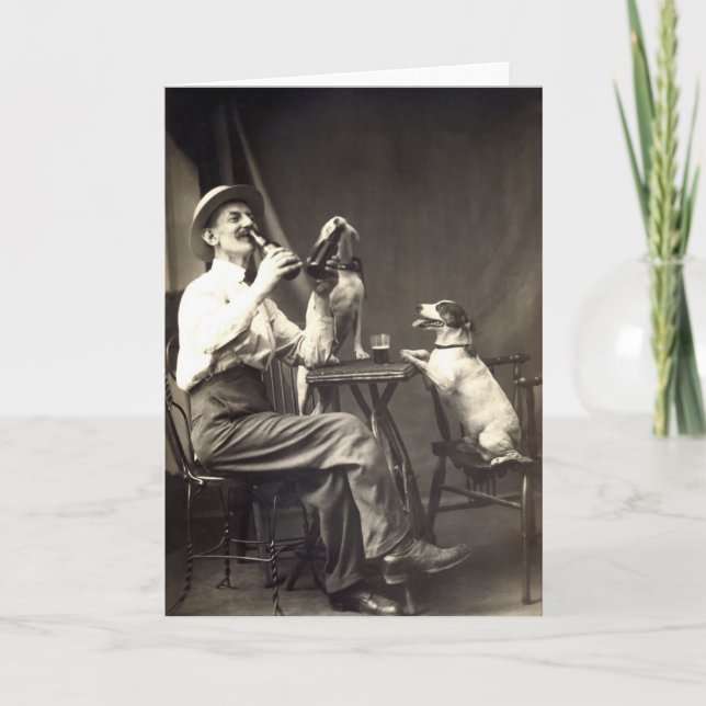Carte Chiens 1905 potables de bière (Devant)