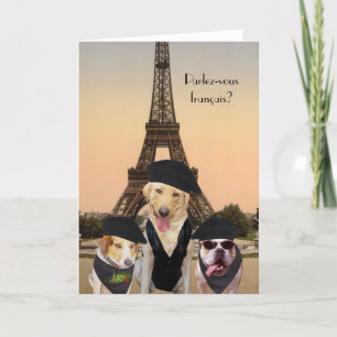 Carte Chiens amusants Anniversaire français