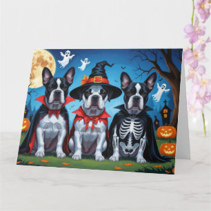 Carte Chiens Cane Corso Citrouille Halloween Drôle
