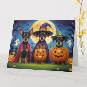 Carte Chiens d'Affenpinscher Citrouille Halloween Funny
